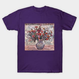 Vase of Flowers (Zinnias) by Maurice Prendergast T-Shirt